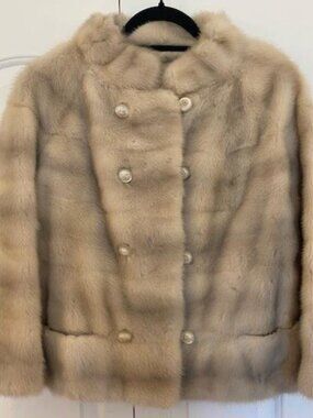 Vintage 1960's blonde / cream mink coat, XS - S (size 2 - 4)
